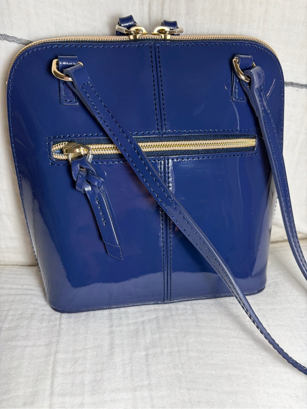 Dooney & Bourke Trixie Crossbody Bag Navy Blue Patent Leather - Picture 3 of 12